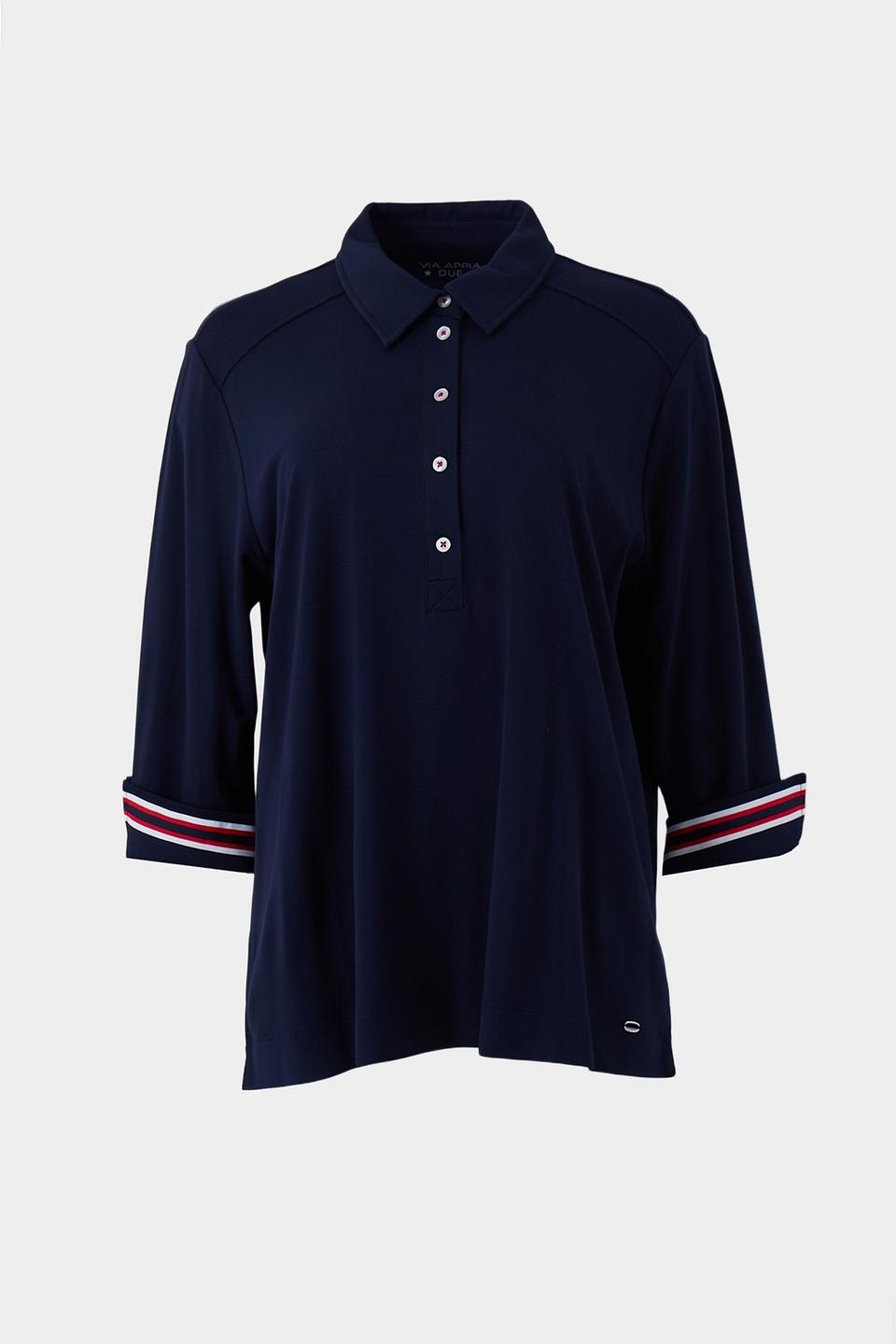 Блуза Via Appia темно-синяя с полосой