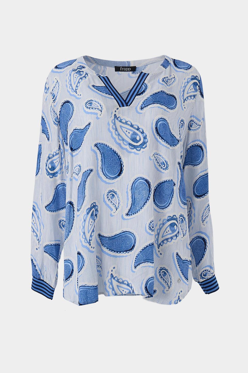 Блуза Frapp с пейсли голубой
