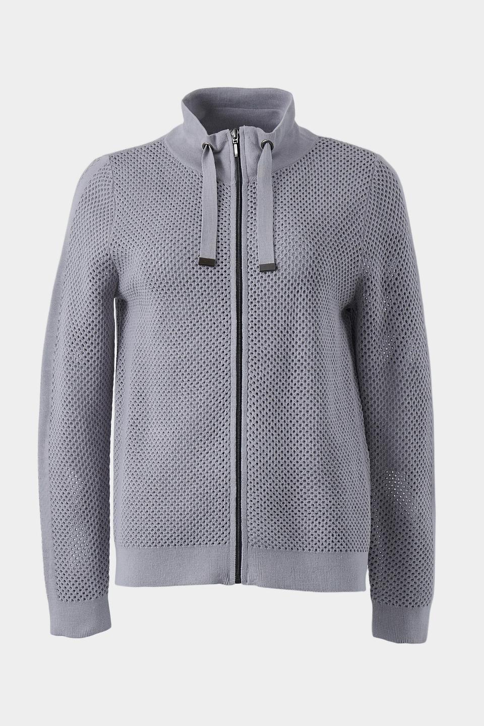 Жакет Lebek сетчатый серый