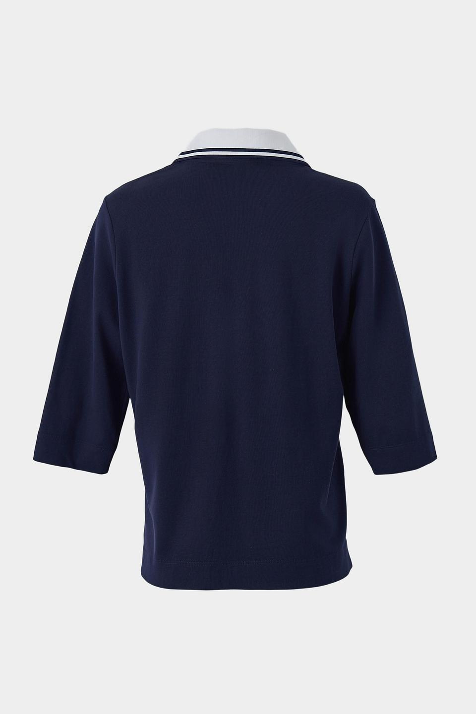 Поло Olsen c 3/4 рукавом, темно-синее