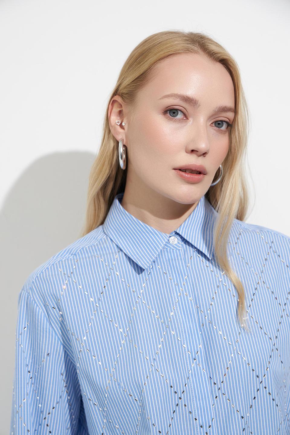 Блуза Lecomte в полоску с вышивкой