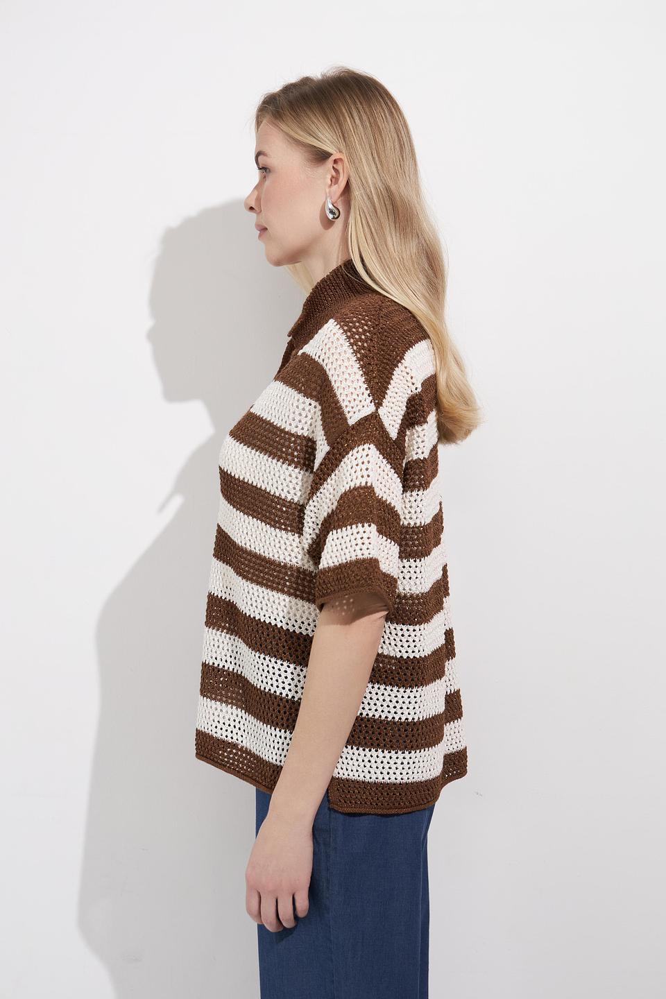 Пуловер Lecomte в полоску