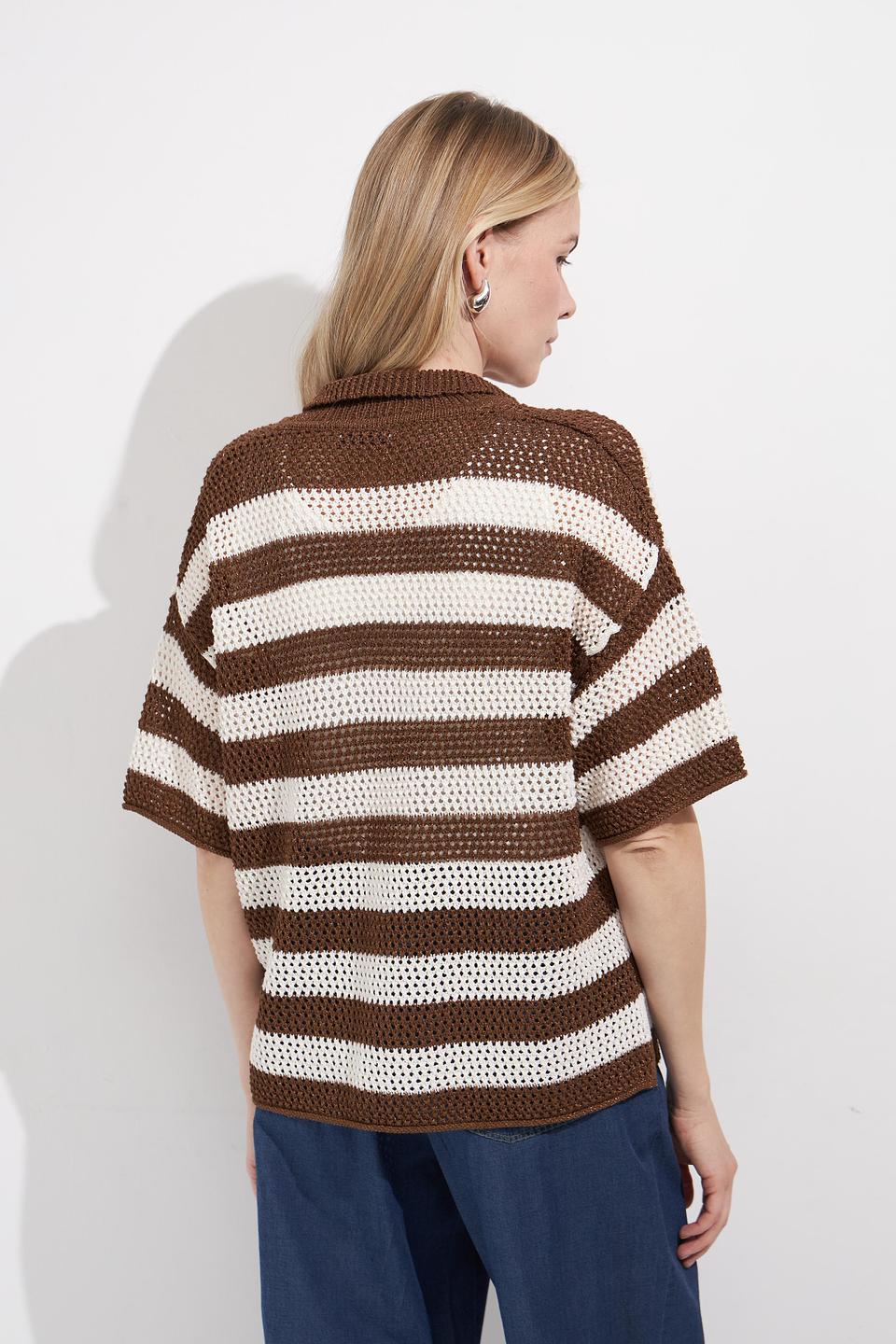 Пуловер Lecomte в полоску