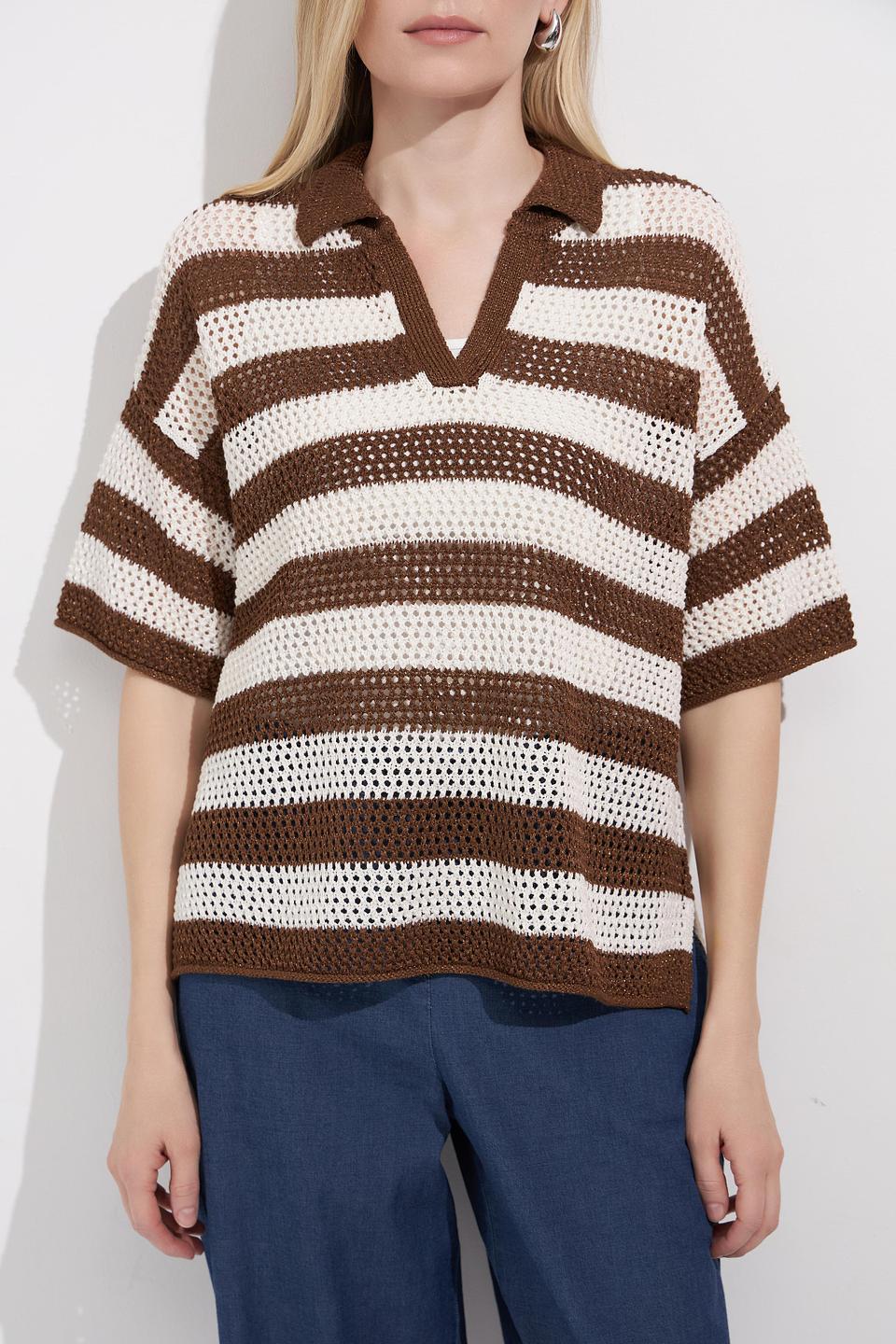 Пуловер Lecomte в полоску