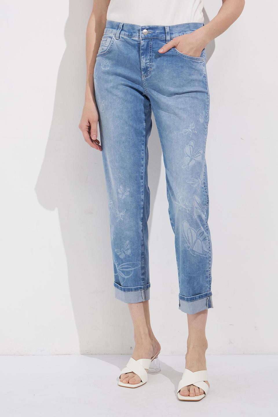 Джинсы Angels с вышивкой голубые