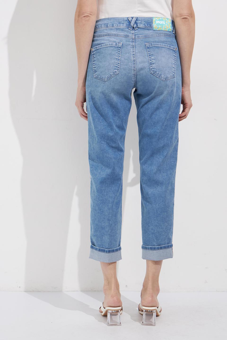 Джинсы Angels с вышивкой голубые