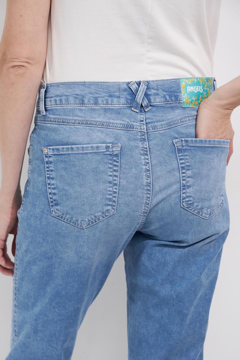 Джинсы Angels с вышивкой голубые