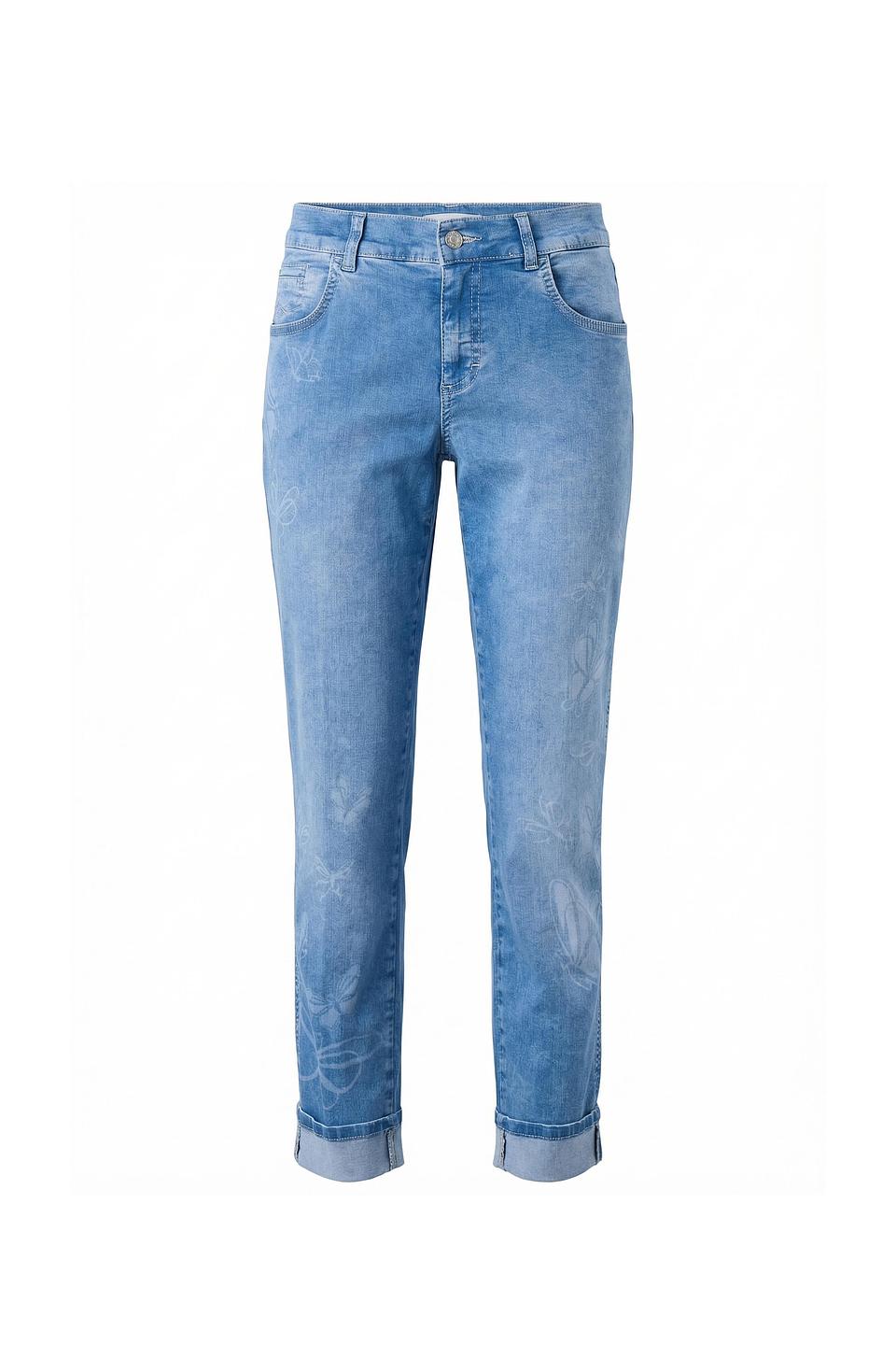 Джинсы Angels с вышивкой голубые
