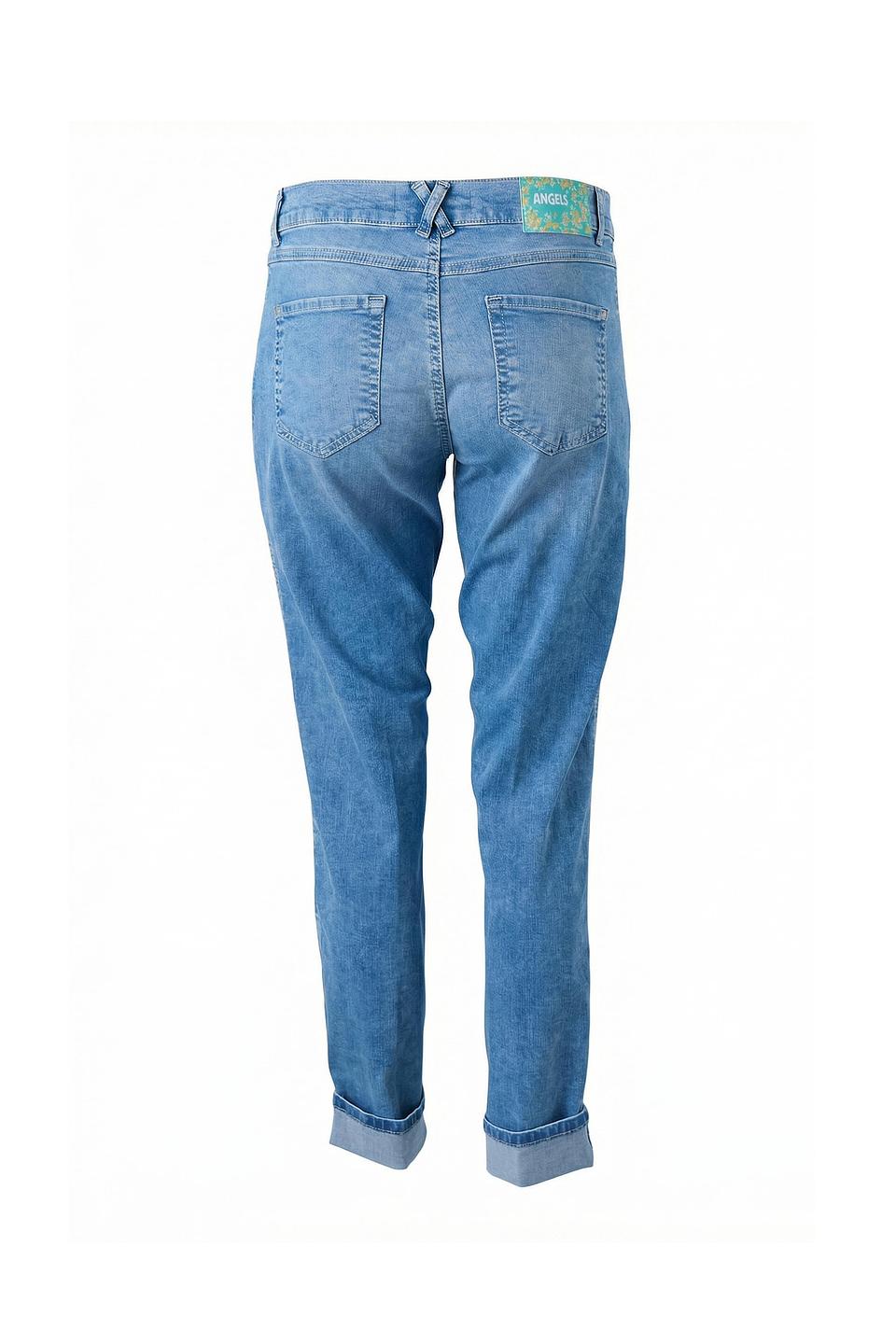 Джинсы Angels с вышивкой голубые