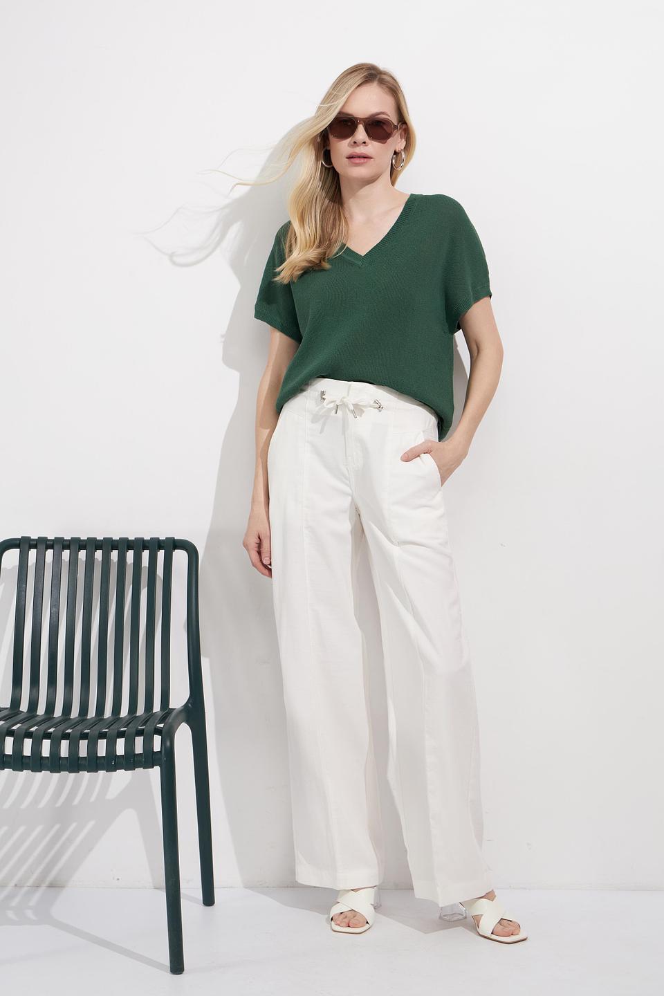 Пуловер Marc Aurel V-образный зелёный