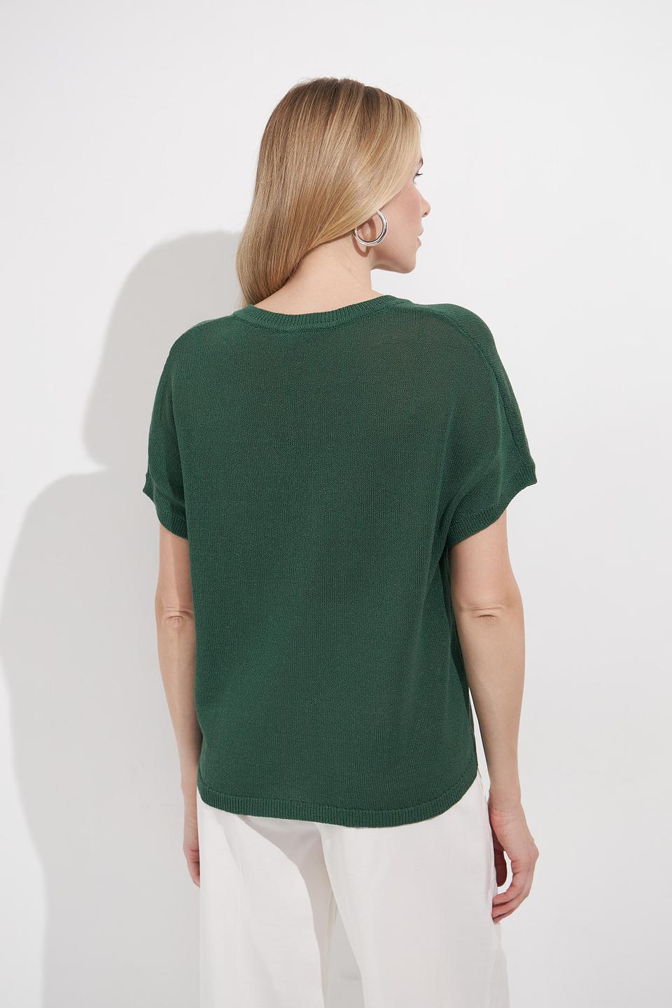 Пуловер Marc Aurel V-образный зелёный