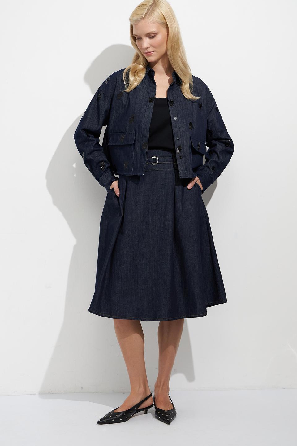 Жакет Oui с вышивкой джинсовый