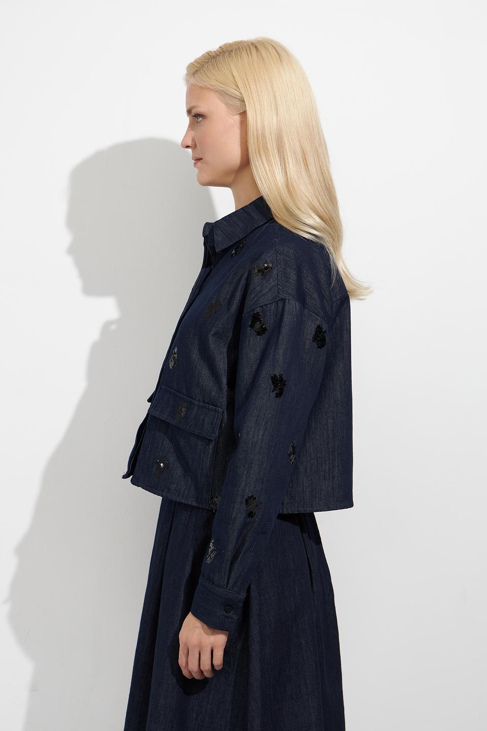 Жакет Oui с вышивкой джинсовый