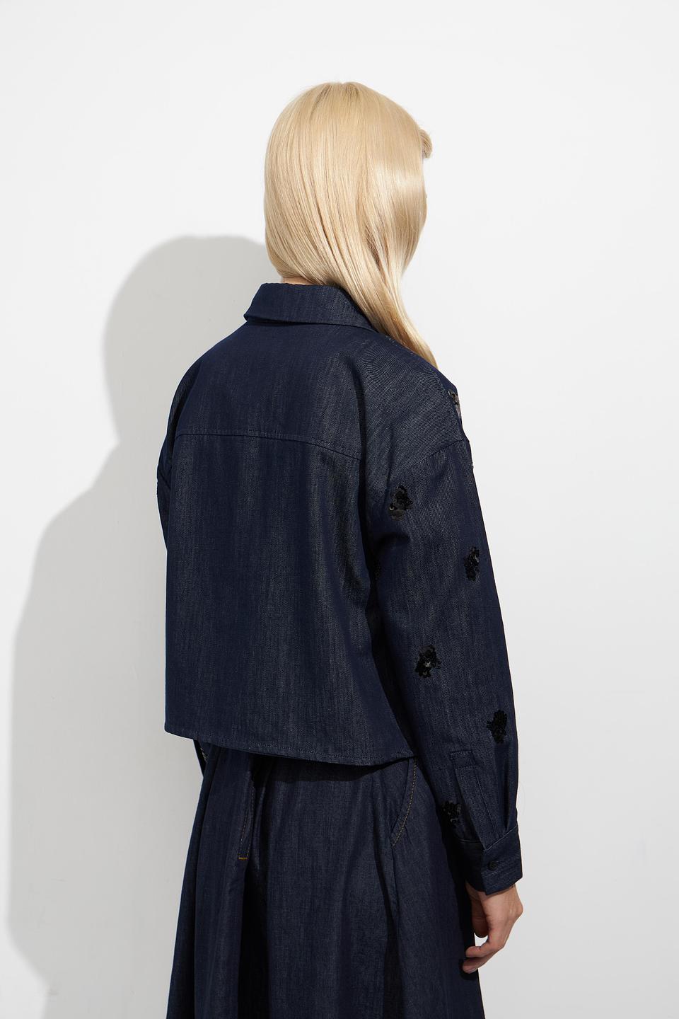 Жакет Oui с вышивкой джинсовый