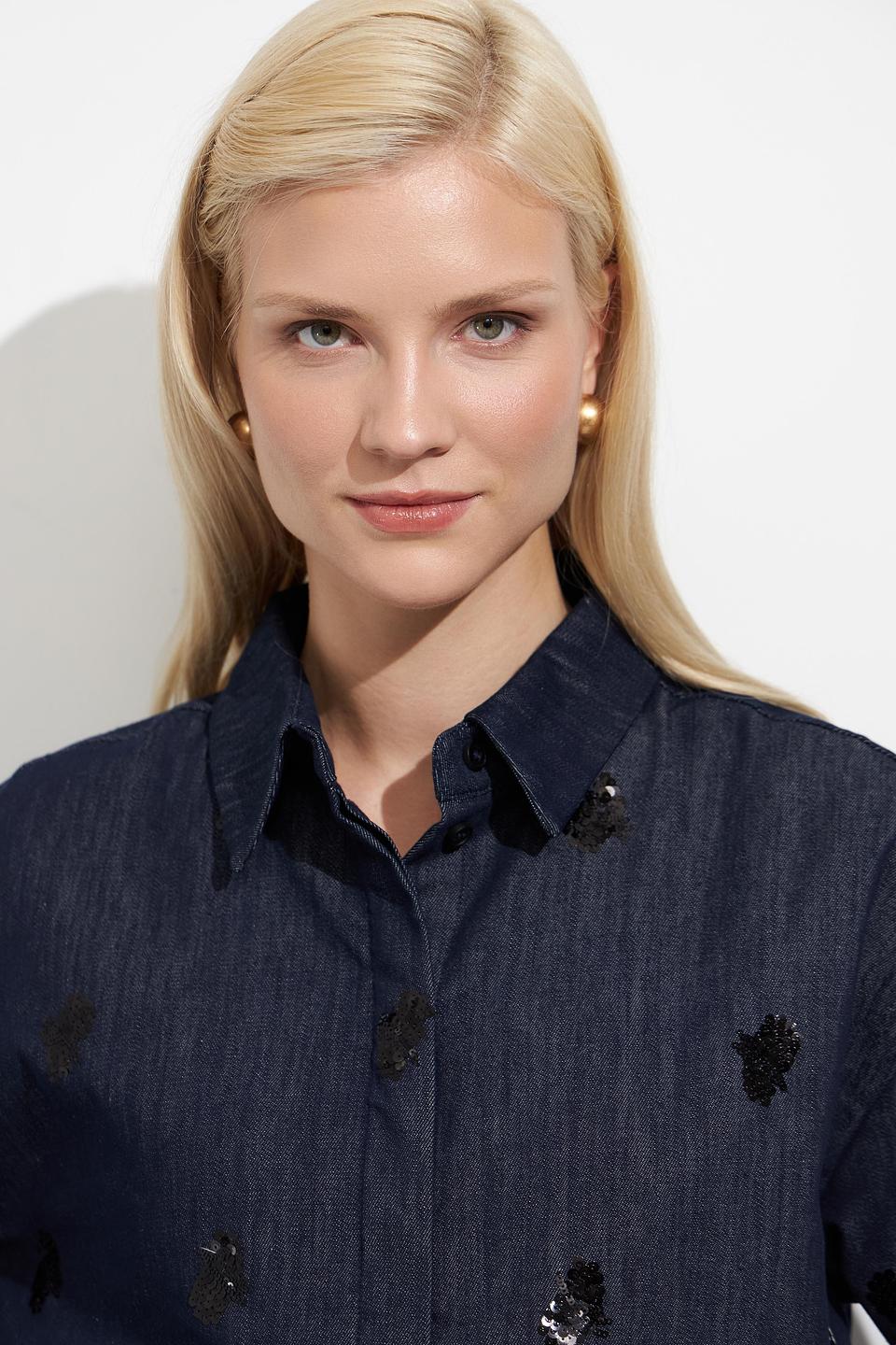 Жакет Oui с вышивкой джинсовый