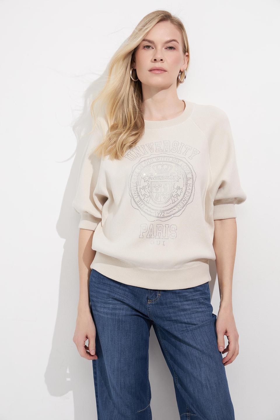 Пуловер Oui с принтом "Париж"