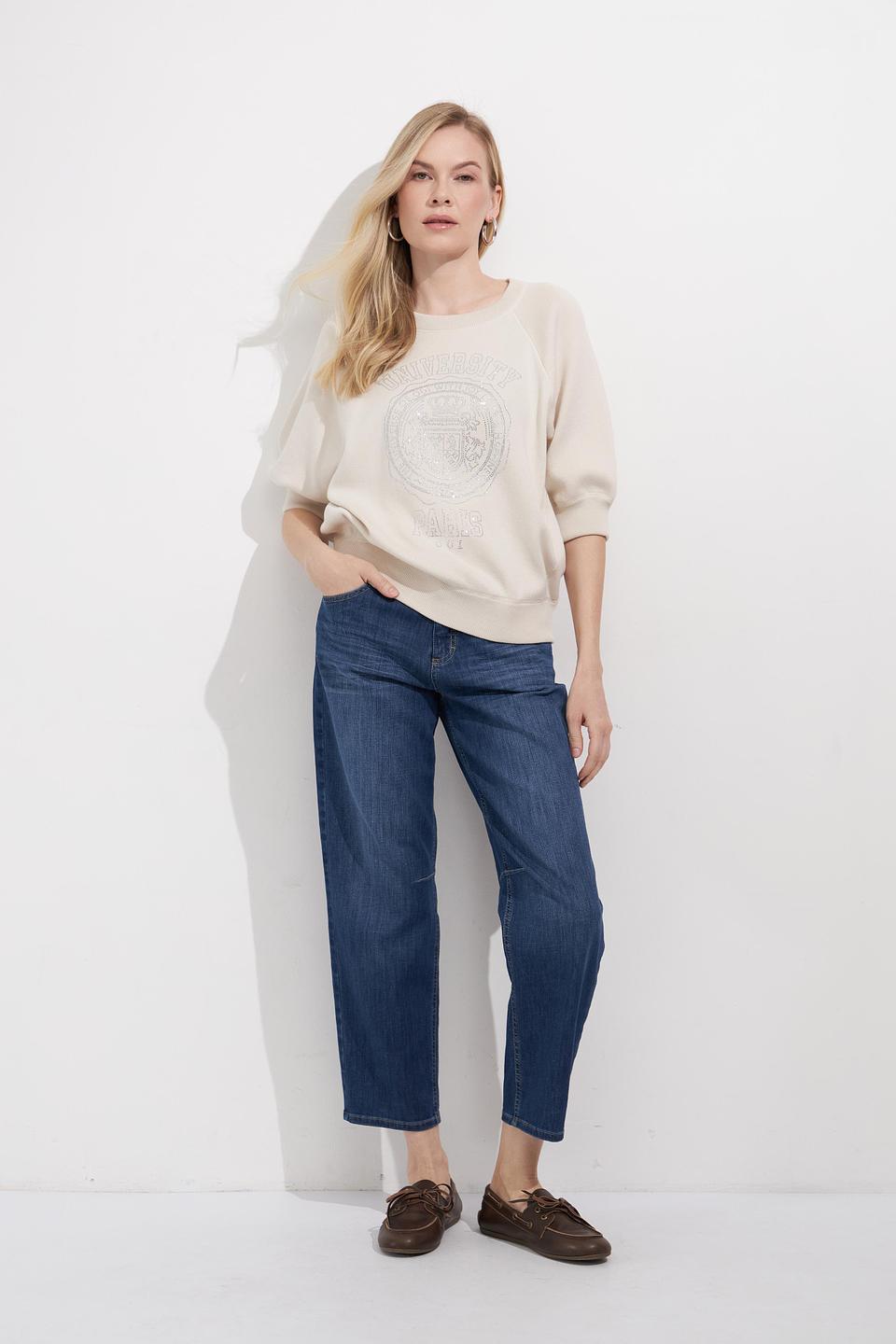 Пуловер Oui с принтом "Париж"