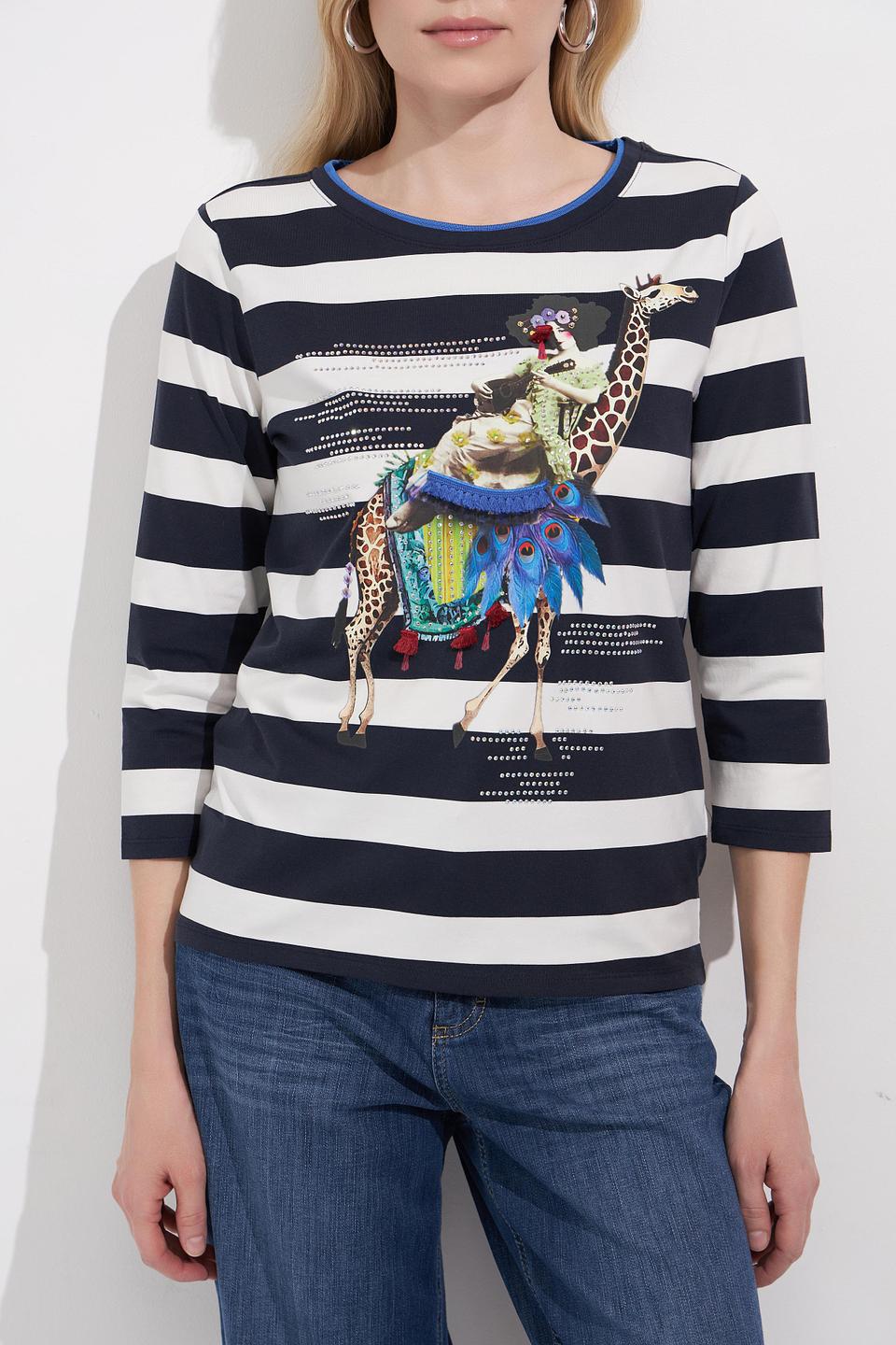 Блуза Betty Barclay в полоску с принтом