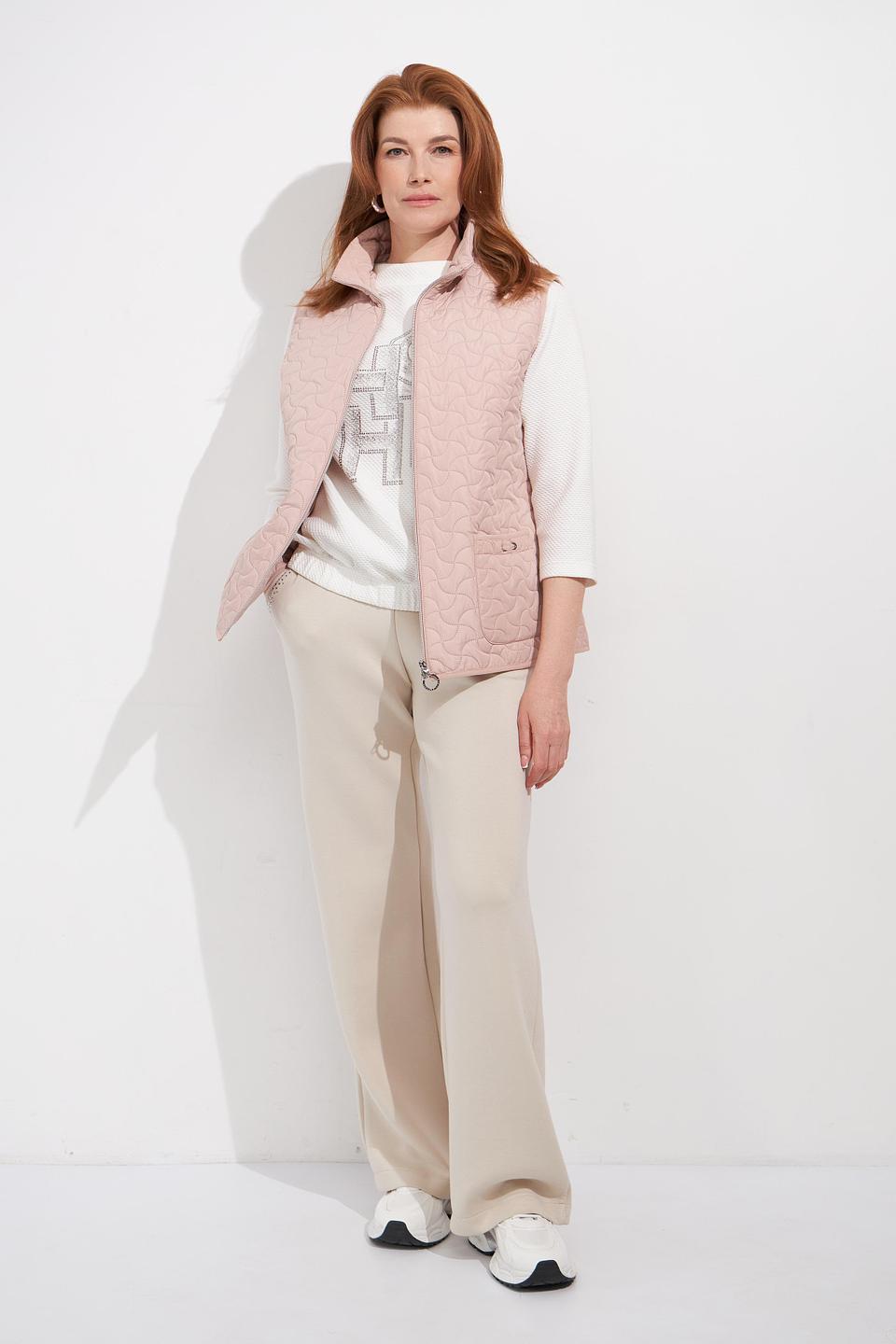 Lebek жилет стеганый пудровый