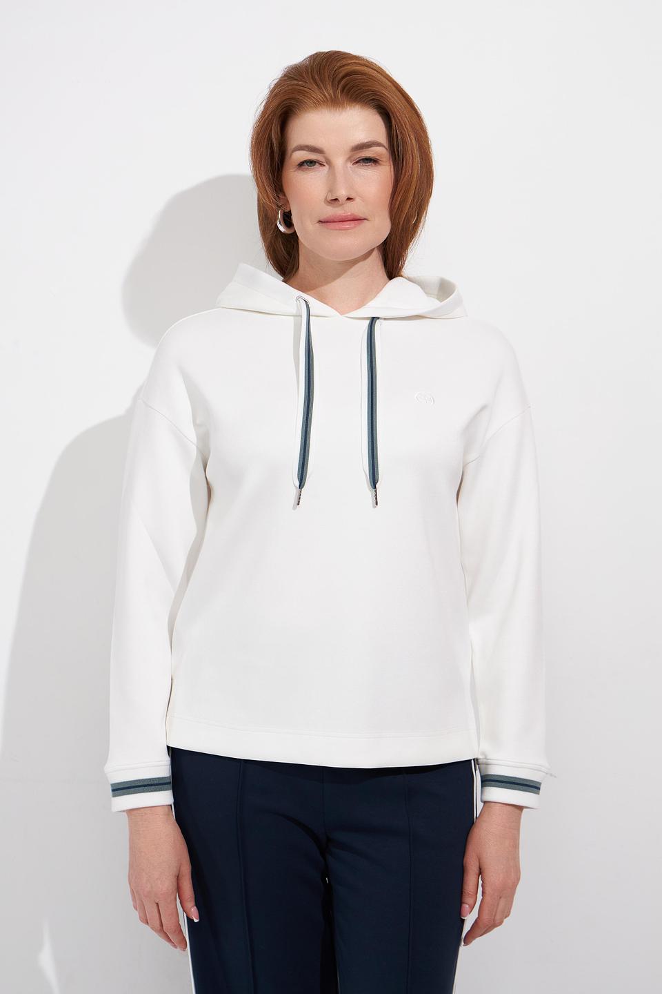 Пуловер Olsen с капюшоном белый