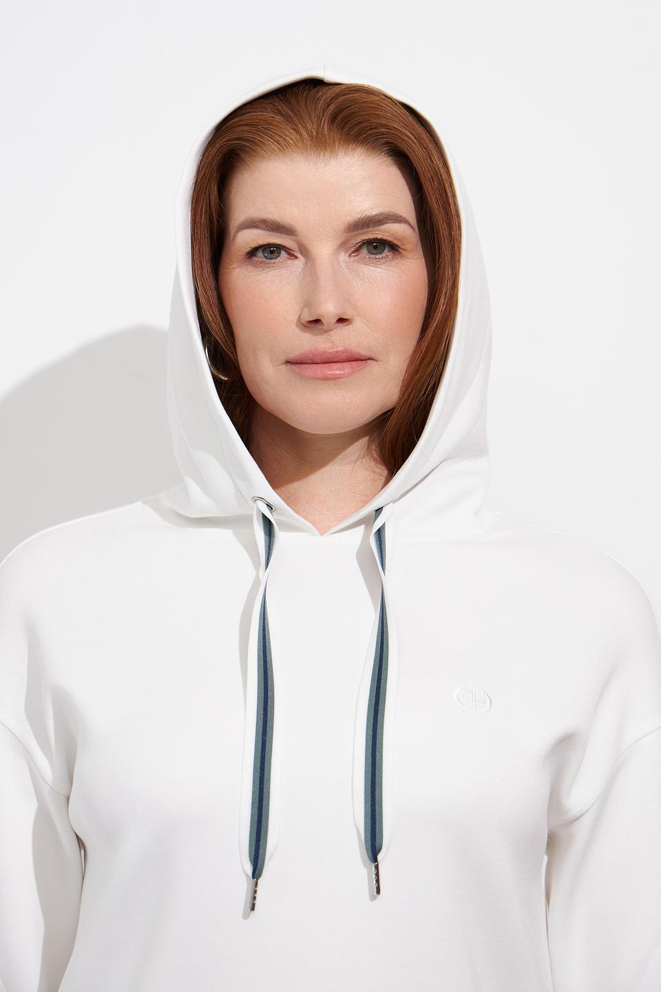 Пуловер Olsen с капюшоном белый