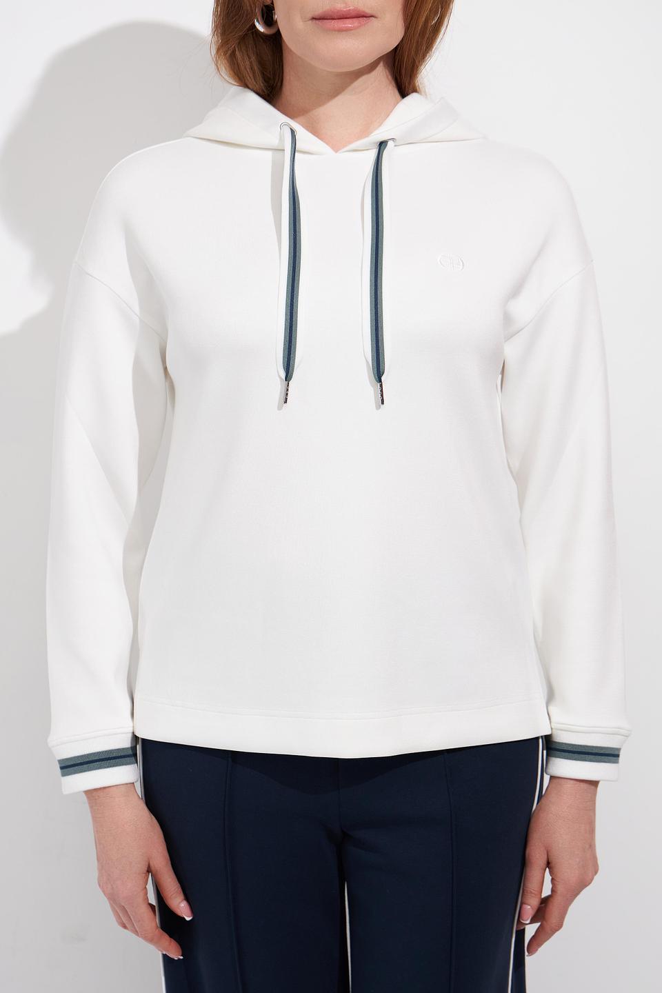 Пуловер Olsen с капюшоном белый