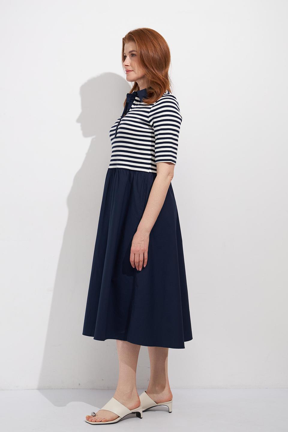 Платье Olsen в полоску и с юбкой-солнце