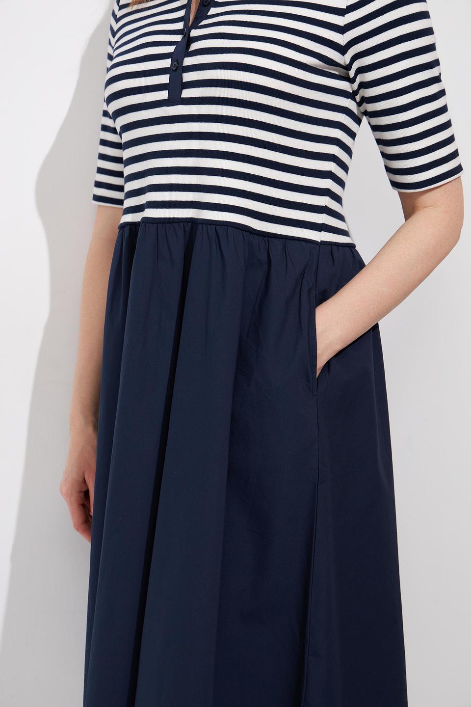 Платье Olsen в полоску и с юбкой-солнце