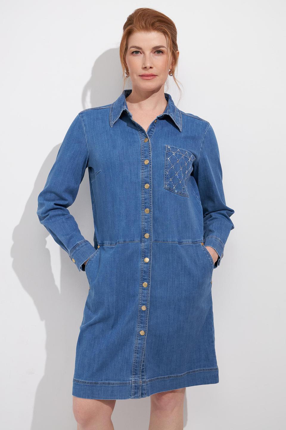 Платье Betty Barclay деним с вышивкой