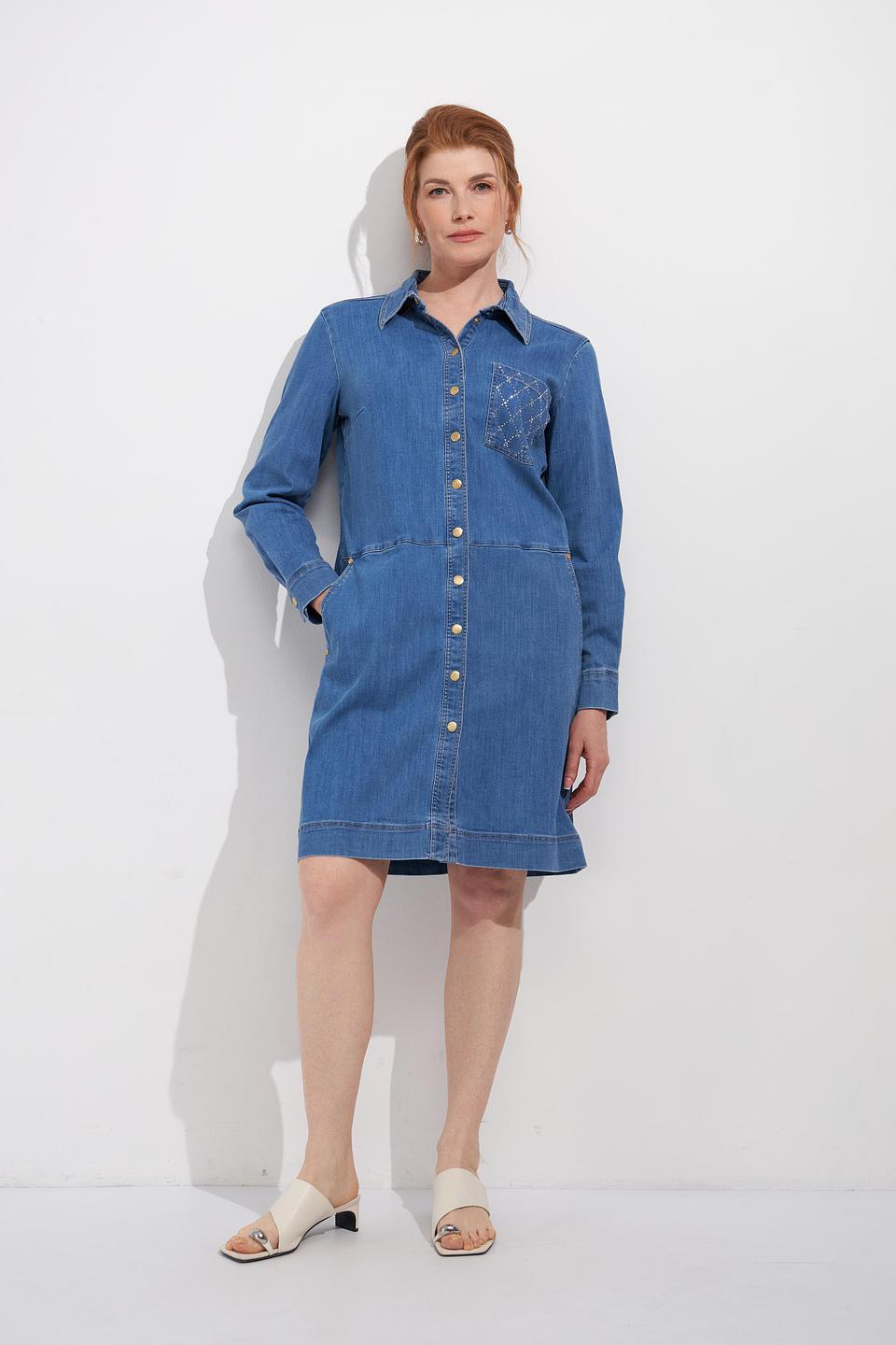 Платье Betty Barclay деним с вышивкой