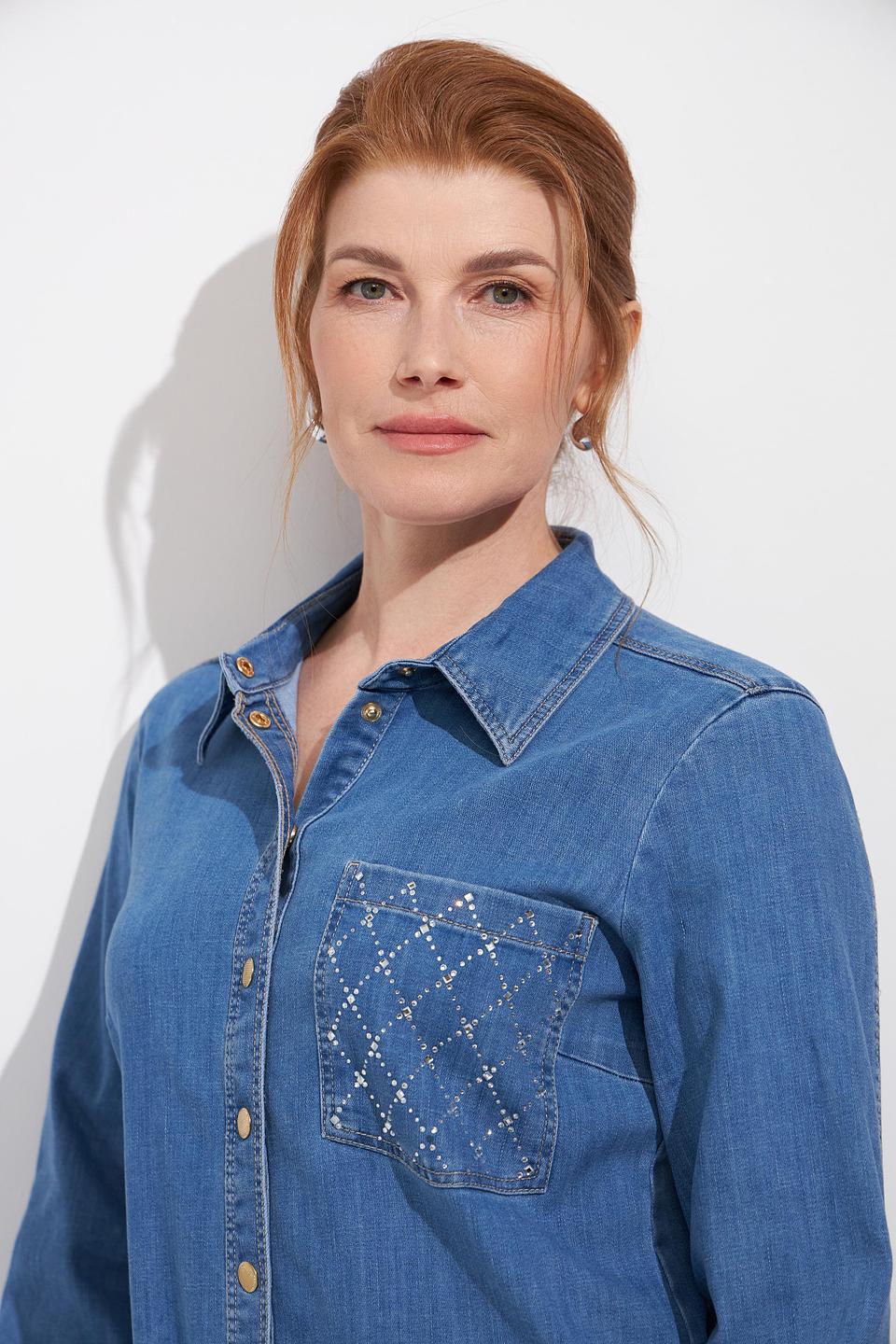 Платье Betty Barclay деним с вышивкой