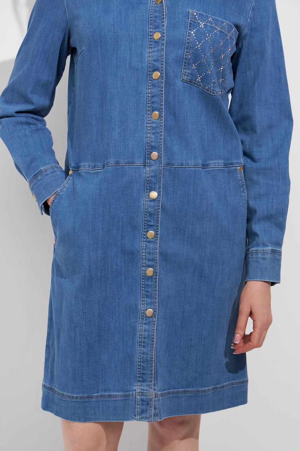 Платье Betty Barclay деним с вышивкой