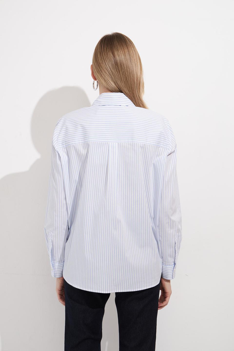 Блуза Lecomte в полоску с логотипом