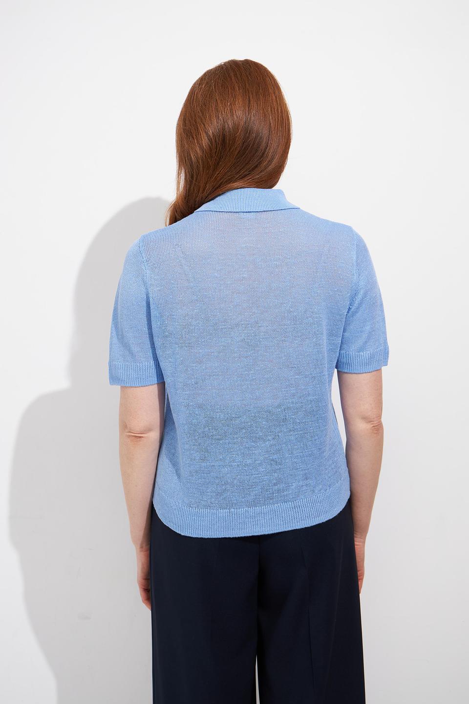 Пуловер Rabe collection голубой с воротником