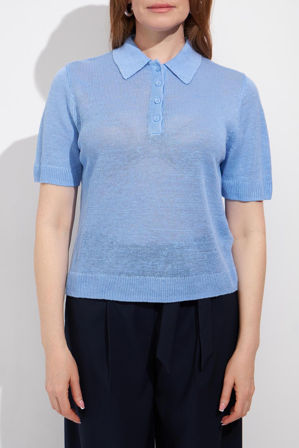 Пуловер Rabe collection голубой с воротником