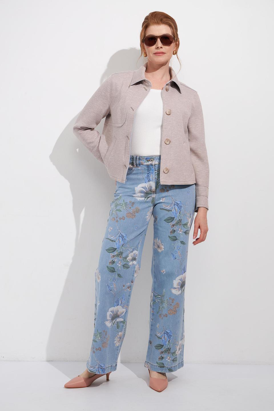 Джинсы Bianca с цветочным принтом