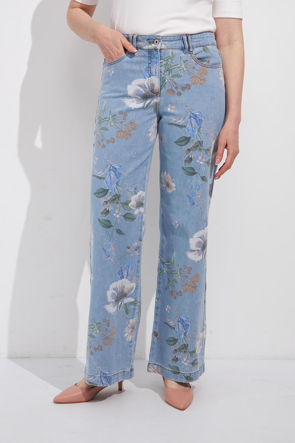 Джинсы Bianca с цветочным принтом