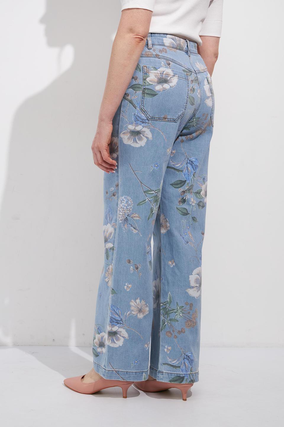 Джинсы Bianca с цветочным принтом