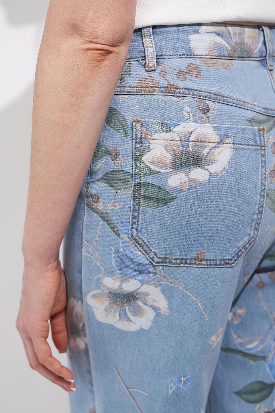 Джинсы Bianca с цветочным принтом
