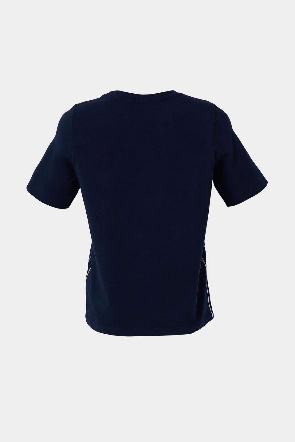 Футболка Bianca с цветами тёмно-синяя