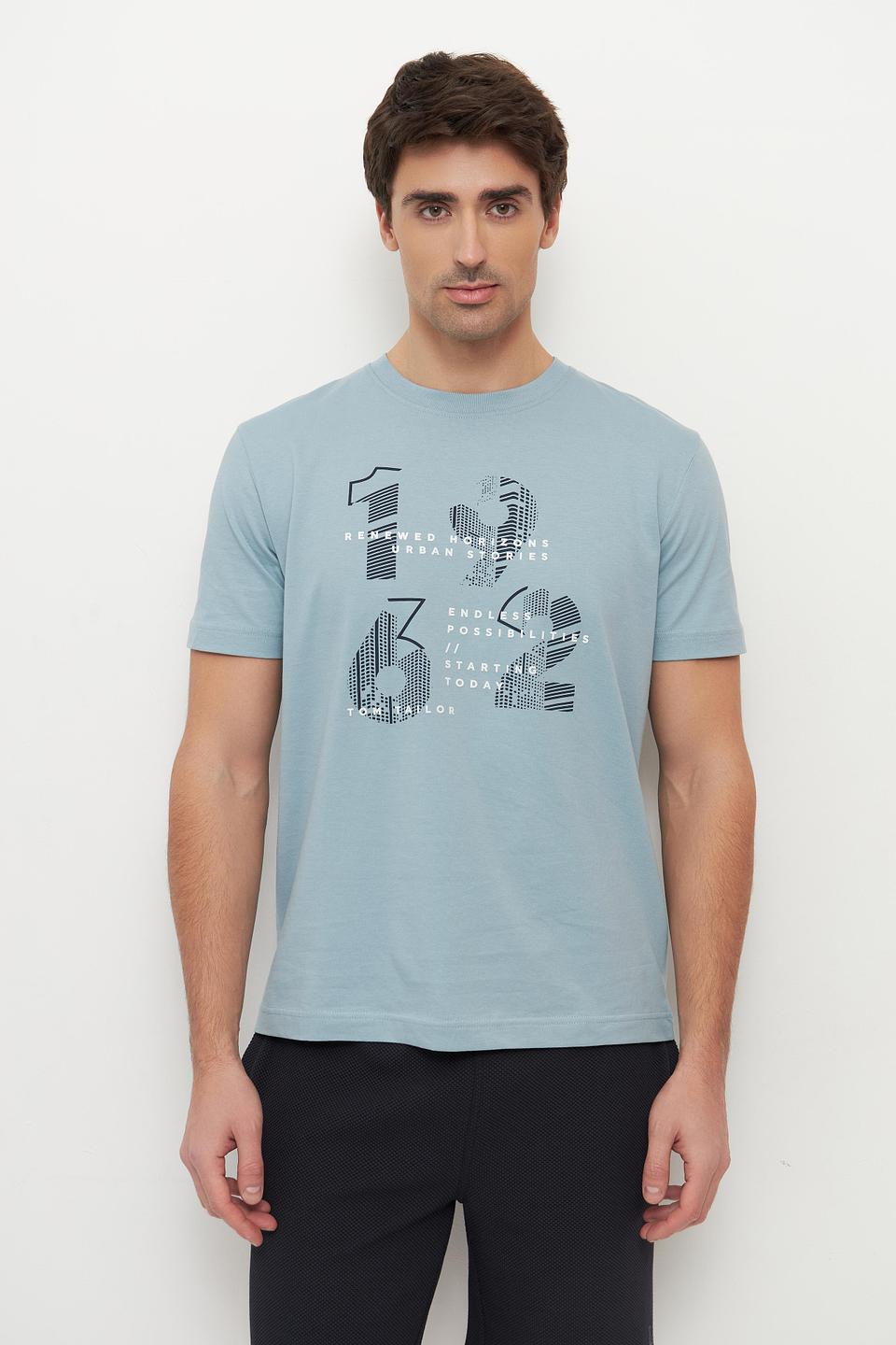 Футболка Tom Tailor с принтом голубой