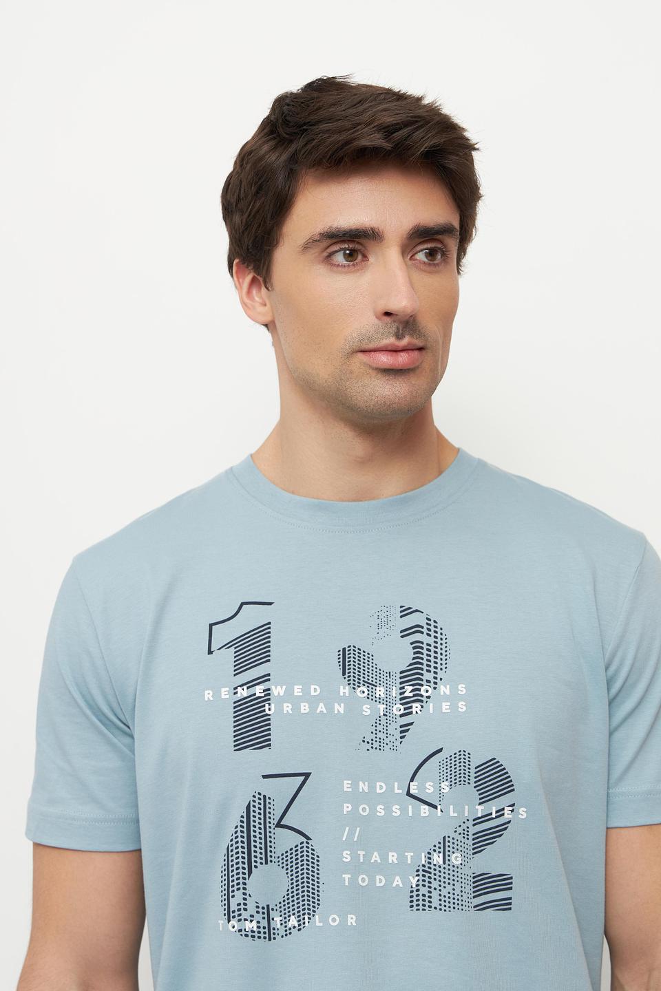 Футболка Tom Tailor с принтом голубой