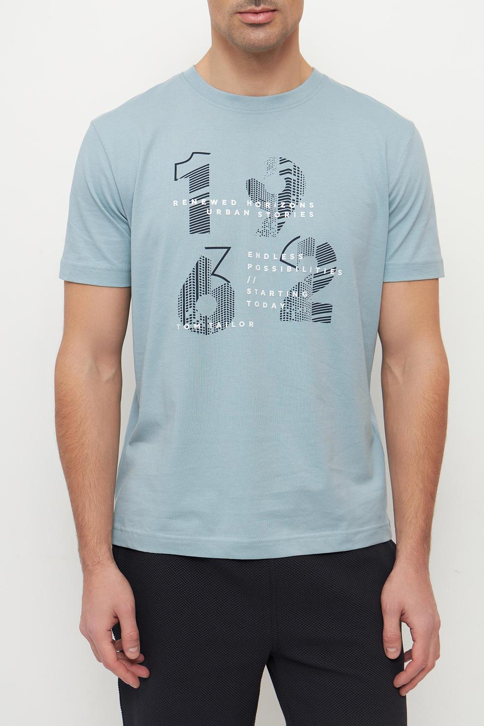 Футболка Tom Tailor с принтом голубой