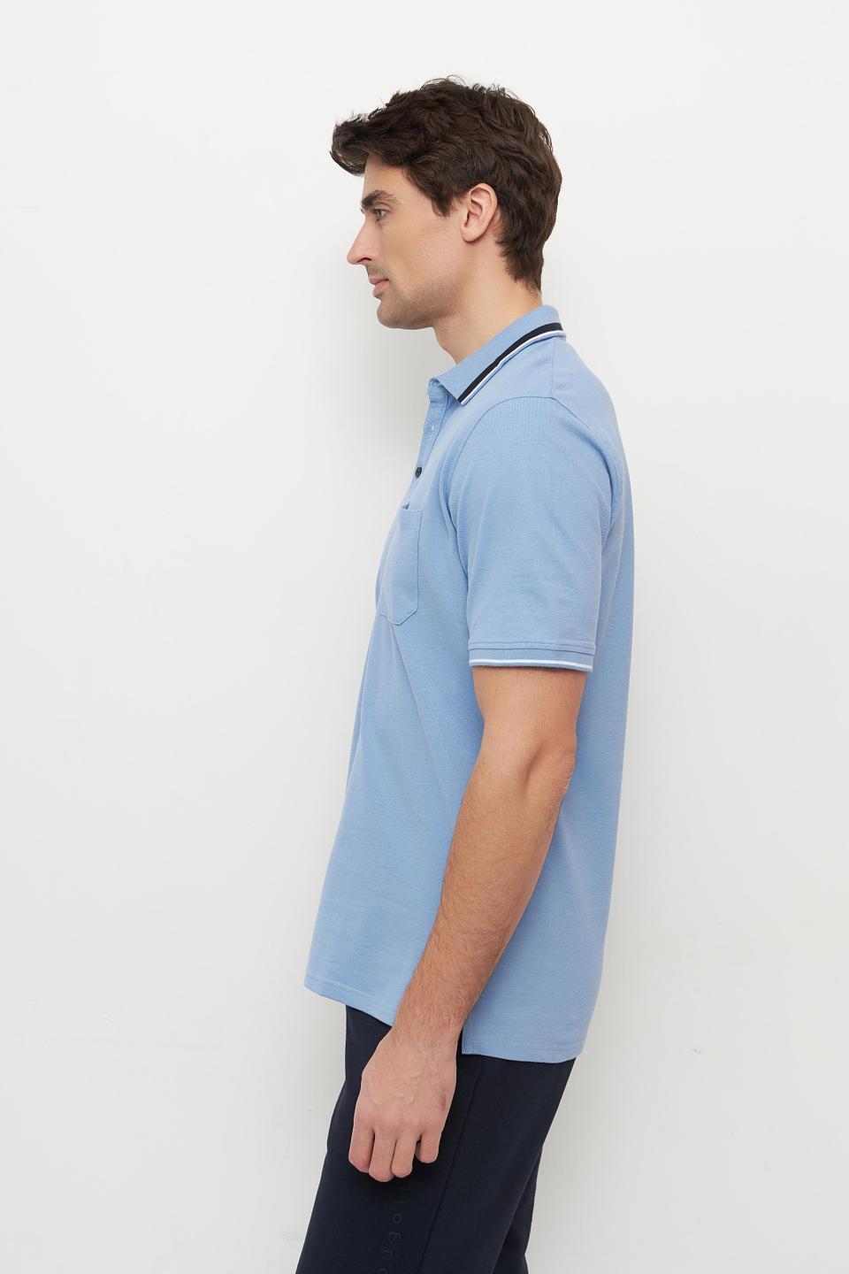 Поло Casa Moda голубое с принтом