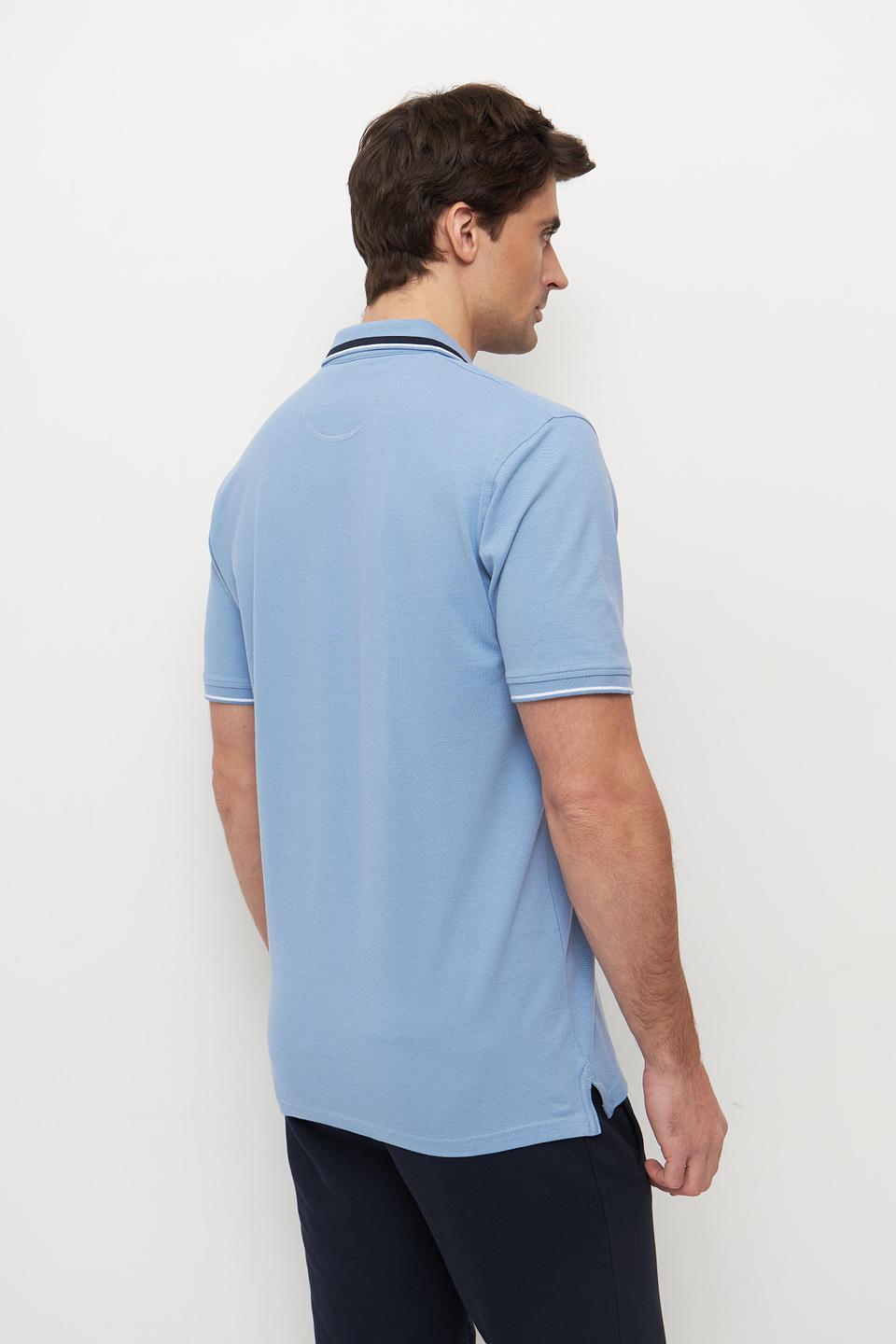 Поло Casa Moda голубое с принтом