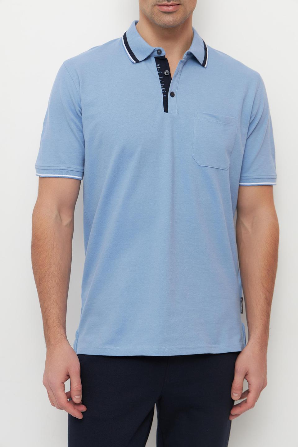 Поло Casa Moda голубое с принтом