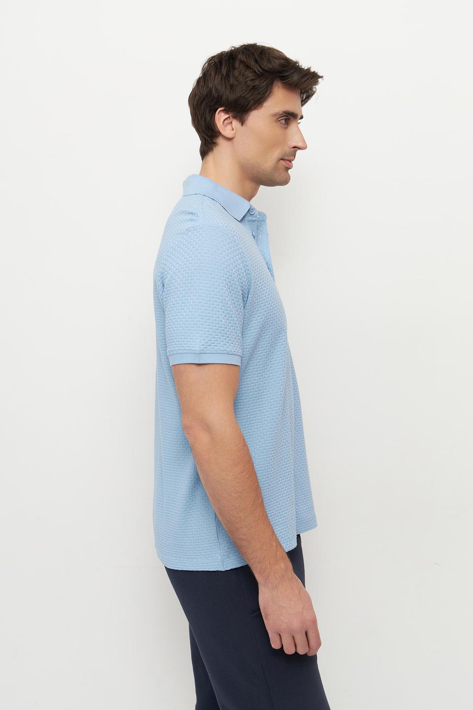 Поло Ragman голубое с текстурой