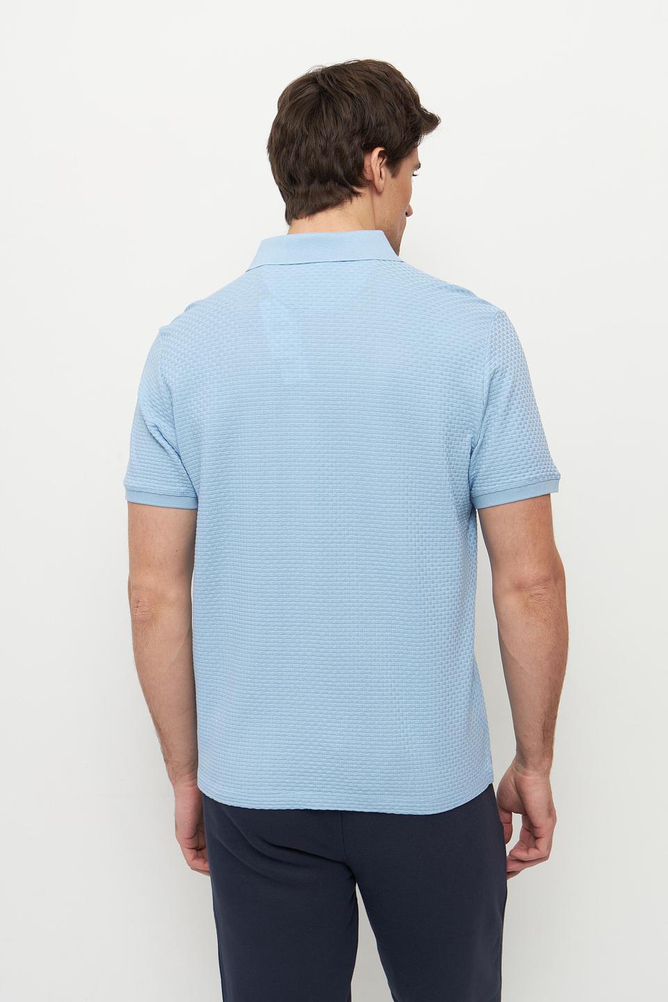 Поло Ragman голубое с текстурой