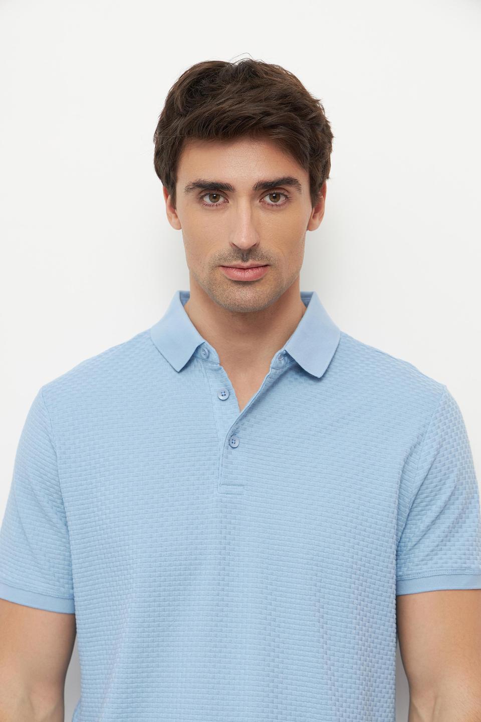 Поло Ragman голубое с текстурой