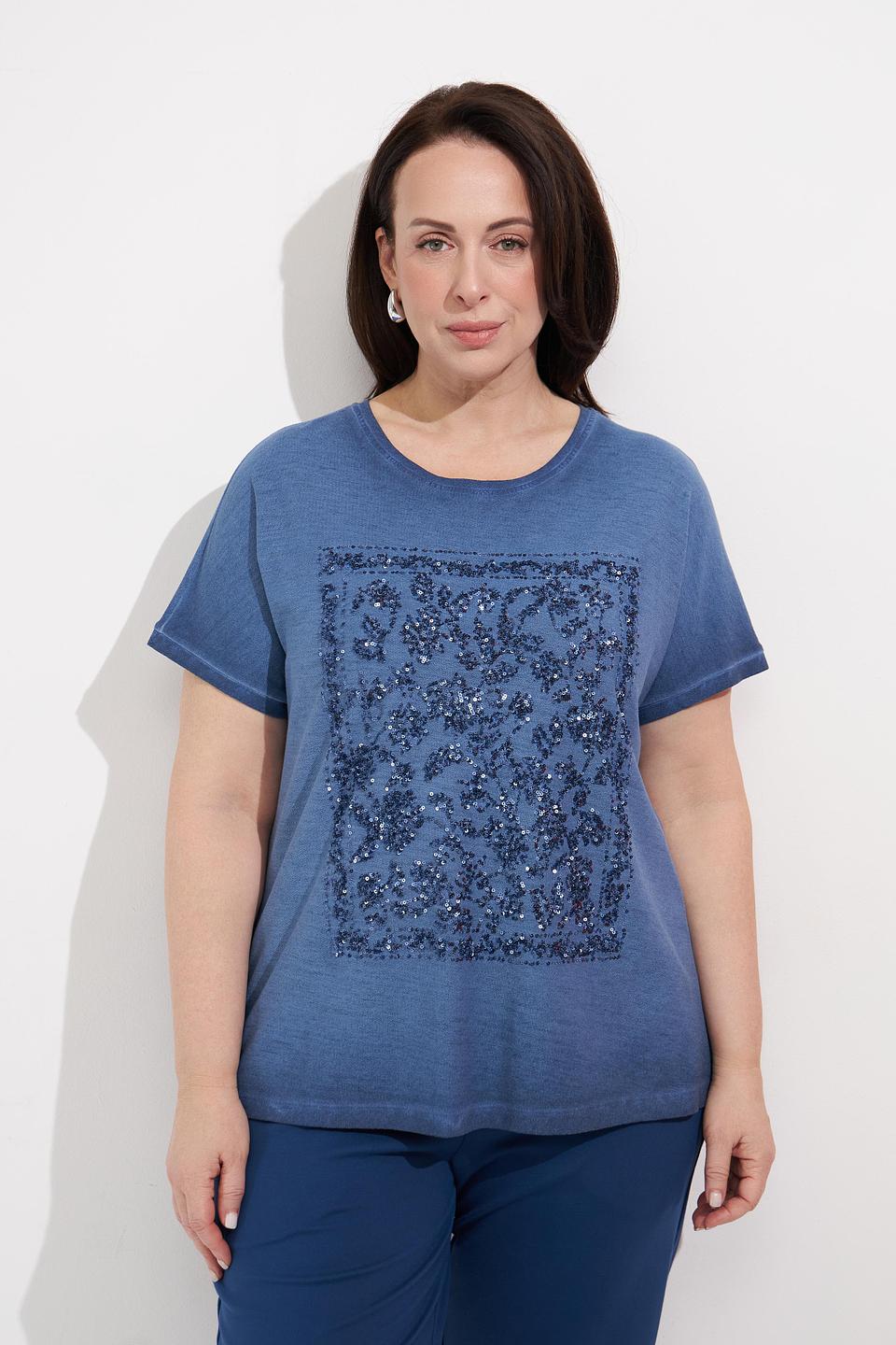 Футболка Via Appia с вышивкой джинс